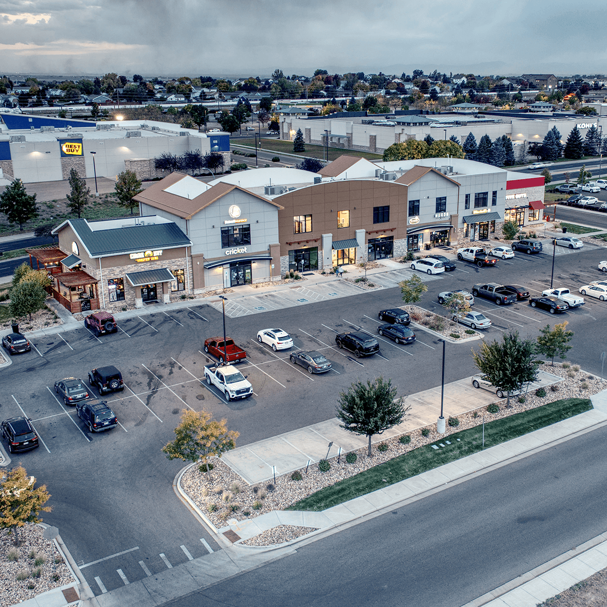 Business park aerial view